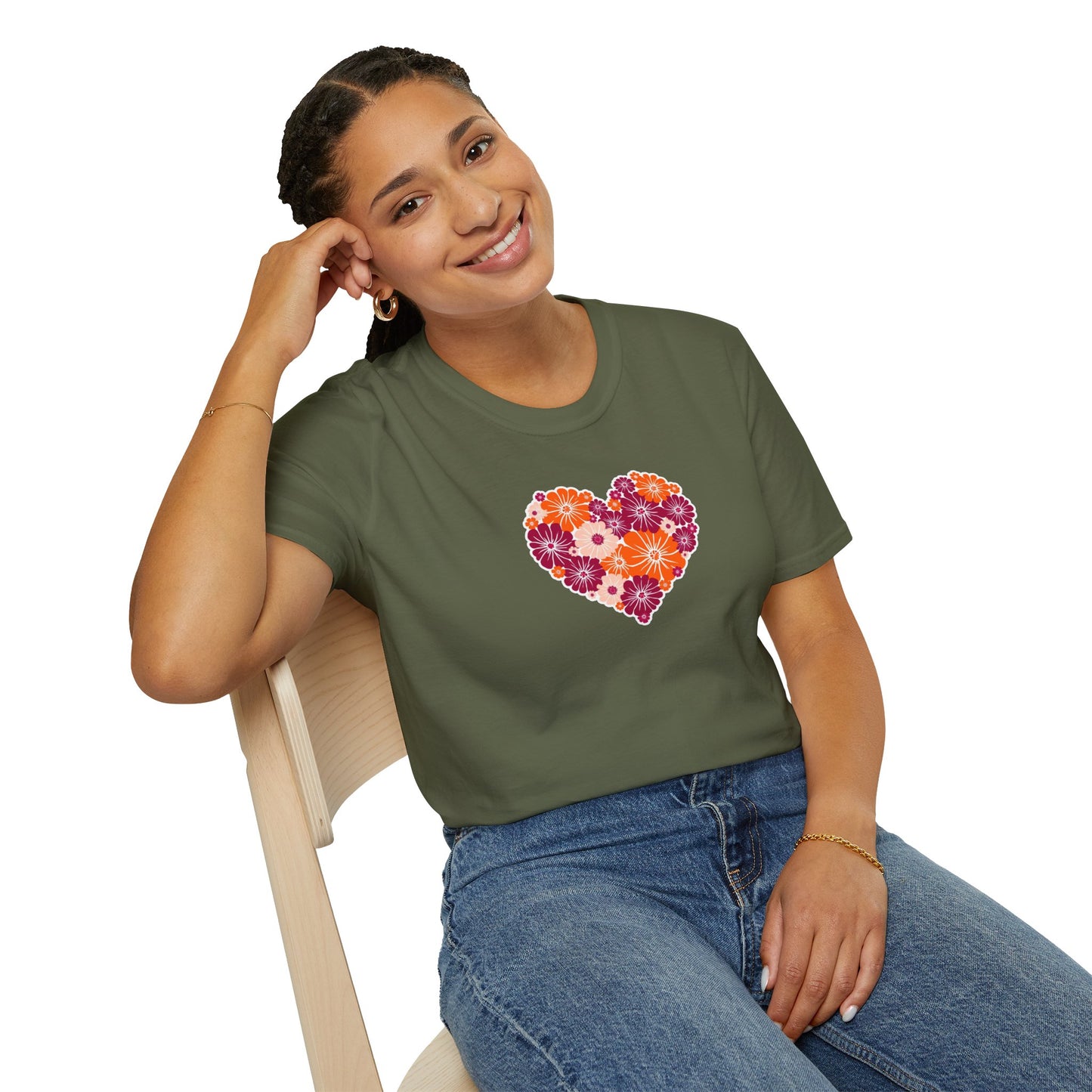 Floral Heart T-Shirt – Perfect for Mother's Day and Everyday Love