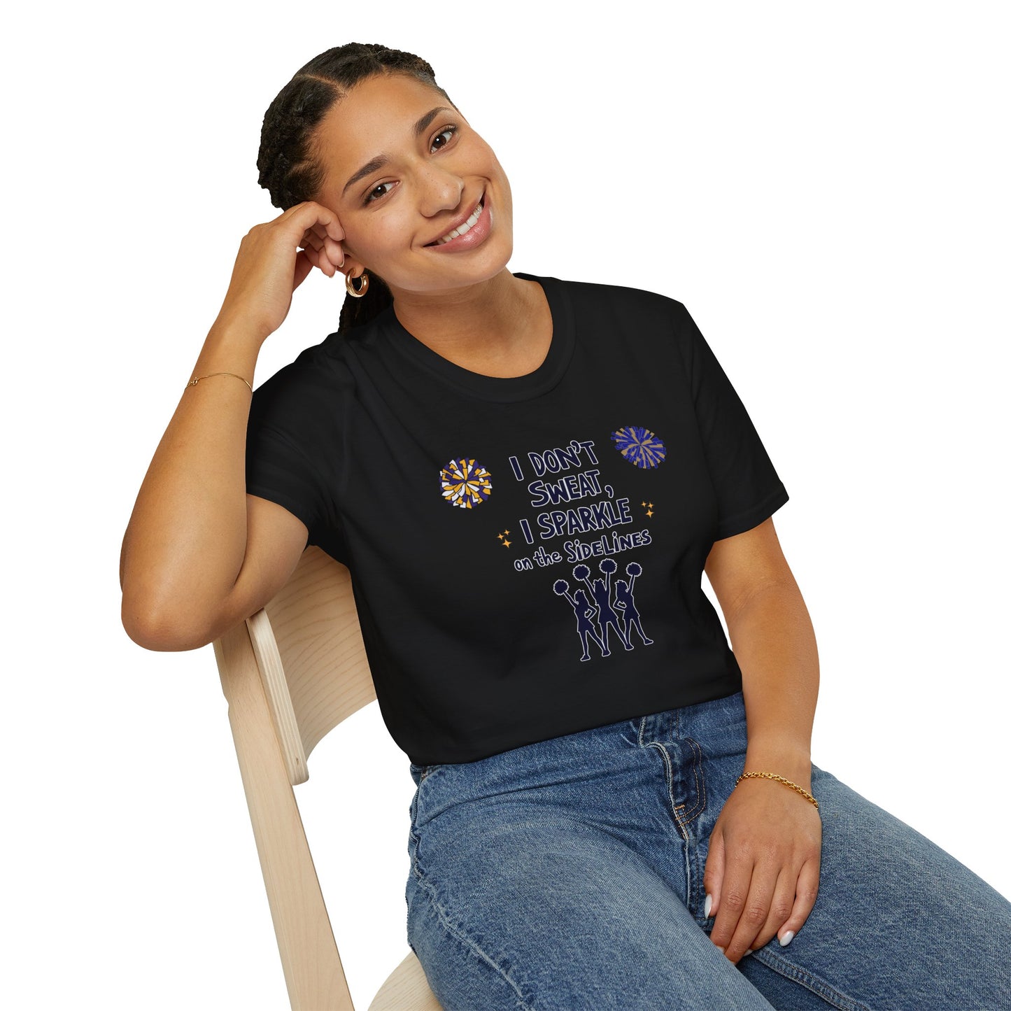Sparkle on the Sidelines T-Shirt - Fun Cheerleader Tee