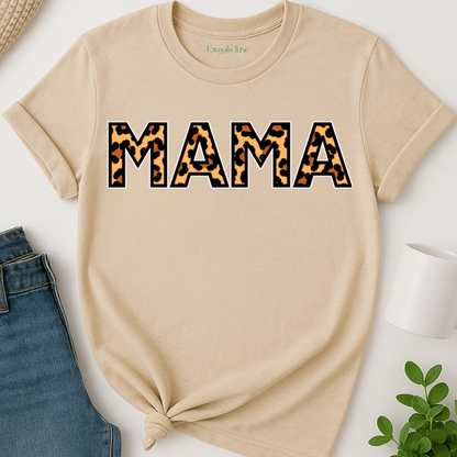 MAMA T-Shirt | Leopard Print Typography