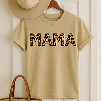 MAMA T-Shirt | Leopard Print Typography