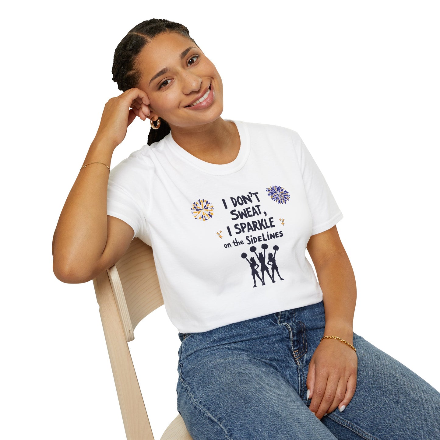 Sparkle on the Sidelines T-Shirt - Fun Cheerleader Tee