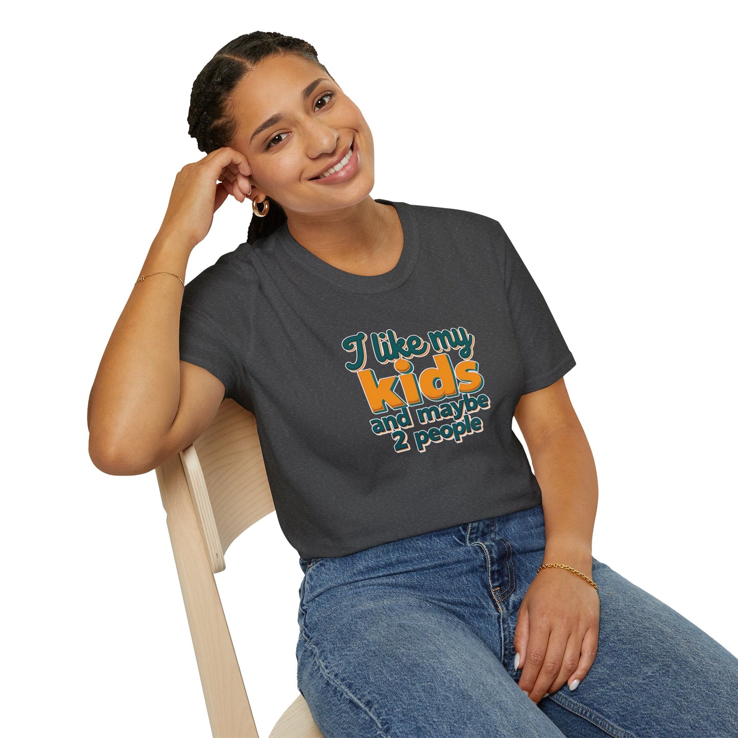 Funny Family Love T-Shirt - "I Like My Kids and Maybe 2 People"